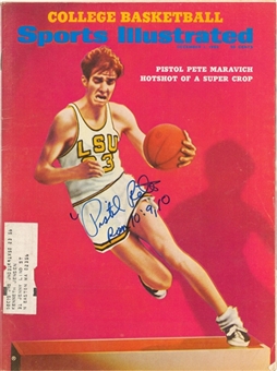 1969 Pete Maravich Signed Sports Illustrated Magazine (JSA)